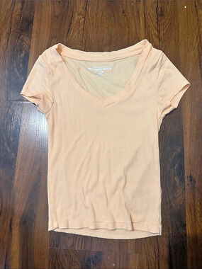 Aéropostale Baby Tee Ribbed Short Sleeve Tee Pink XS